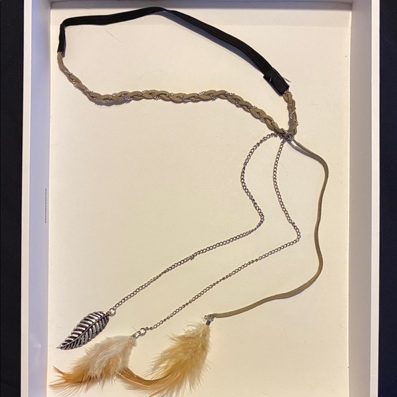 Boho Feather Headband with Chain - Picture 2 of 4